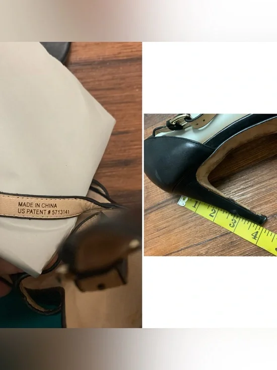 Cole Haan Nike Air Black Leather Strappy Open Toe Heels Size 10B Buckle Sandals - Picture 6 of 7